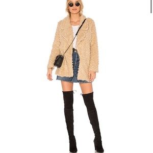 Tularosa Violet Faux Shag Coat in Natural